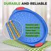 image:imageNutriChef 13Inch NonStick Pizza Tray with Silicone Handle  Perforated Carbon Steel Dishwasher Safe PFOA Free  Champagne Gold  12 PackBlue