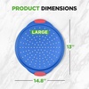 image:imageNutriChef 13Inch NonStick Pizza Tray with Silicone Handle  Perforated Carbon Steel Dishwasher Safe PFOA Free  Champagne Gold  12 PackBlue