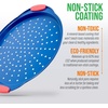 image:imageNutriChef 13Inch NonStick Pizza Tray with Silicone Handle  Perforated Carbon Steel Dishwasher Safe PFOA Free  Champagne Gold  12 PackBlue