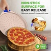 image:imageNutriChef 13Inch NonStick Pizza Tray with Silicone Handle  Perforated Carbon Steel Dishwasher Safe PFOA Free  Champagne Gold  12 PackChampagne Gold