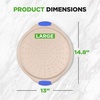 image:imageNutriChef 13Inch NonStick Pizza Tray with Silicone Handle  Perforated Carbon Steel Dishwasher Safe PFOA Free  Champagne Gold  12 PackChampagne Gold