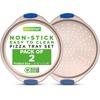 image:imageNutriChef 13Inch NonStick Pizza Tray with Silicone Handle  Perforated Carbon Steel Dishwasher Safe PFOA Free  Champagne Gold  12 PackChampagne Gold