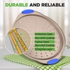 image:imageNutriChef 13Inch NonStick Pizza Tray with Silicone Handle  Perforated Carbon Steel Dishwasher Safe PFOA Free  Champagne Gold  12 PackChampagne Gold
