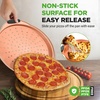 image:imageNutriChef 13Inch NonStick Pizza Tray with Silicone Handle  Perforated Carbon Steel Dishwasher Safe PFOA Free  Champagne Gold  12 PackCopper