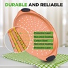 image:imageNutriChef 13Inch NonStick Pizza Tray with Silicone Handle  Perforated Carbon Steel Dishwasher Safe PFOA Free  Champagne Gold  12 PackCopper