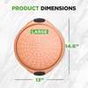 image:imageNutriChef 13Inch NonStick Pizza Tray with Silicone Handle  Perforated Carbon Steel Dishwasher Safe PFOA Free  Champagne Gold  12 PackCopper