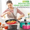 image:imageNutriChef 15Piece Colorful Nonstick Kitchen Cookware Set  Heat Resistant Lacquer Kitchen Ware Pots and Pans Set wSaucepot Frying Pans Pots Oven Pot Lids UtensilNCCWCOR15  assorted