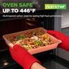 image:imageNutriChef 25Piece Baking Pan Set Nonstick Carbon Steel Bakeware Includes 15 Cookie Sheets 3 Each 13 17 15 with Silicone Handles 5 Rectangular Pans with Plastic Lids PFOAPFOSPTFE FreeAssorted Sizes