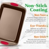 image:imageNutriChef 2Piece Baking Pan Set  Premium NonStick Coating Carbon Steel Bakeware w Silicone Handles  PFOA PFOS PTFE Free Kitchen Oven Bake Tray Cookie Sheets  Bronze 173x114x12Bronze