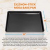 image:imageNutriChef 2Piece XL Mega Cookie Sheet Baking Pans Set  22 x 16 Nonstick Carbon Steel Oven Tray Dishwasher Safe Stackable Bakeware  Perfect for Cookies and Sheet Meals 4 PACK 8 Pans