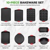 image:imageNutriChef 42Piece Nonstick Bakeware Set  Carbon Steel Baking Pans Set with Oven Mitts Muffin Trays Cookie Sheets Loaf Pan amp Accessories for Cakes Pizza amp Bread10Piece Set