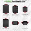 image:imageNutriChef 42Piece Nonstick Bakeware Set  Carbon Steel Baking Pans Set with Oven Mitts Muffin Trays Cookie Sheets Loaf Pan amp Accessories for Cakes Pizza amp Bread6Piece Set