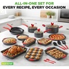 image:imageNutriChef 42Piece Nonstick Bakeware Set  Carbon Steel Baking Pans Set with Oven Mitts Muffin Trays Cookie Sheets Loaf Pan amp Accessories for Cakes Pizza amp Bread21Piece Set