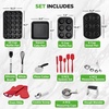 image:imageNutriChef 42Piece Nonstick Bakeware Set  Carbon Steel Baking Pans Set with Oven Mitts Muffin Trays Cookie Sheets Loaf Pan amp Accessories for Cakes Pizza amp Bread42Piece Set