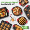 image:imageNutriChef 42Piece Nonstick Bakeware Set  Carbon Steel Baking Pans Set with Oven Mitts Muffin Trays Cookie Sheets Loaf Pan amp Accessories for Cakes Pizza amp Bread8Piece Set