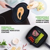 image:imageNutriChef 5 Pc Frying Pan Set Nonstick Blue Diamond Ceramic with Lid  DieCasting Aluminum Blue Diamond Coating Includes Fry pans Grill pan Wok Even Heat Durable amp Induction ReadyBlue Diamond