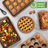 image:imageNutriChef 6Piece Nonstick Bakeware Set  Premium Carbon Steel Baking Pans  Includes Cookie Sheets Square amp Round Roasting Pans 12Cup Muffin amp Loaf Pan  Easy to Clean GoldGold