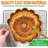 image:imageNutriChef French Wreath Fluted Cake Baking Pan Extra Thick NonStick Aluminum Baking Pan Even Baking and Browning Oven Safe PFOA Free Perfect for Cakes Bread and More 94 x 94 x 39Marquise