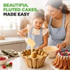 image:imageNutriChef French Wreath Fluted Cake Baking Pan Extra Thick NonStick Aluminum Baking Pan Even Baking and Browning Oven Safe PFOA Free Perfect for Cakes Bread and More 94 x 94 x 39Spring Water