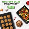 image:imageNutriChef Nonstick XL Cookie Sheet Baking Pan  22 x 16  Durable Carbon Steel PFOA Free Dishwasher Safe Perfect for Cookies Cakes Lasagna and More  6 PACKBlack