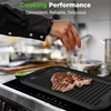 image:imageNutriChef Reversible Cast Iron Griddle Pan for Stove Top Cooking Heavy Duty Nonstick Grill Plate with Flat amp Ribbed Sides Works as Flat Top Grill or Griddle for Gas Grill Includes Scraper ToolBlack