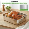 image:imageNutrichef Stainless Steel Roasting Pan with Rack  Oven Roaster w Riveted Handles for Turkey Chicken Meat amp Veggies  Non Toxic Material for Healthy Cooking Easy to Clean Dishwasher amp Oven SafeOriginal Handles