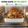 image:imageNutrichef Stainless Steel Roasting Pan with Rack  Oven Roaster w Riveted Handles for Turkey Chicken Meat amp Veggies  Non Toxic Material for Healthy Cooking Easy to Clean Dishwasher amp Oven SafeOriginal Handles
