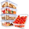 image:imageNutriChef 10Piece Glass Food Containers  Stackable Superior Glass Mealprep Storage Containers Newly Innovated Leakproof Locking Lids wAir Hole FreezertoOvenSafe BlueBlue