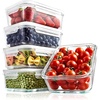 image:imageNutriChef 10Piece Glass Food Containers  Stackable Superior Glass Mealprep Storage Containers Newly Innovated Leakproof Locking Lids wAir Hole FreezertoOvenSafe BlueFlat