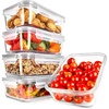 image:imageNutriChef 10Piece Glass Food Containers  Stackable Superior Glass Mealprep Storage Containers Newly Innovated Leakproof Locking Lids wAir Hole FreezertoOvenSafe BlueGray