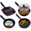 image:imageNutriChef 5 Pc Frying Pan Set Nonstick Blue Diamond Ceramic with Lid  DieCasting Aluminum Blue Diamond Coating Includes Fry pans Grill pan Wok Even Heat Durable amp Induction ReadyBlue Diamond