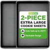 image:imageNutriChef 8Pack Nonstick XL Cookie Sheets for Baking  22 x 16 Extra Large Carbon Steel Oven Baking Trays  Non Stick Coating Stackable Baking Pans2 Piece Black