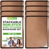 image:imageNutriChef 8Pack Nonstick XL Cookie Sheets for Baking  22 x 16 Extra Large Carbon Steel Oven Baking Trays  Non Stick Coating Stackable Baking Pans8 Piece