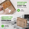image:imageNutriChef Baking Tray Set of 2  NonStick 40 x 28 cm amp 355 x 246 cm Champange PFOAFree Oven Safe up to 232 C Stackable Dishwasher Safe Ideal for Meal Prep amp CasserolesChampagne
