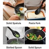image:imageNutriChef Kitchen Cooking Utensils Set  Includes Solid Spatula Pasta Fork Solid Spoon Slotted Spoon amp Tool Seat Works with Model NCCWSTKBLK Black