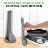 image:imageNutriChef Kitchen Cooking Utensils Set  Includes Solid Spatula Pasta Fork Solid Spoon Slotted Spoon amp Tool Seat Works with Model NCCWSTKGRY Gray