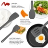 image:imageNutriChef Kitchen Cooking Utensils Set  Includes Solid Spatula Pasta Fork Solid Spoon Slotted Spoon amp Tool Seat Works with Model NCCWSTKGRY Gray