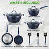 image:imageNutriChef Pan Set amp Pot Set 11Piece NonStick Coating  Cooking Pot Set with Transparent Lids amp Ceramic Layer  Pots Set for Gas Electric amp Induction Cookers  PFOAPFOS Free