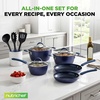 image:imageNutriChef Pan Set amp Pot Set 11Piece NonStick Coating  Cooking Pot Set with Transparent Lids amp Ceramic Layer  Pots Set for Gas Electric amp Induction Cookers  PFOAPFOS Free