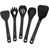image:imageNutriChef Kitchen Cooking Utensils Set  Includes Solid Spatula Pasta Fork Solid Spoon Slotted Spoon amp Tool Seat Works with Model NCCWSTKBLK Black