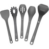 image:imageNutriChef Kitchen Cooking Utensils Set  Includes Solid Spatula Pasta Fork Solid Spoon Slotted Spoon amp Tool Seat Works with Model NCCWSTKGRY Gray