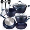 image:imageNutriChef Pan Set amp Pot Set 11Piece NonStick Coating  Cooking Pot Set with Transparent Lids amp Ceramic Layer  Pots Set for Gas Electric amp Induction Cookers  PFOAPFOS Free