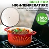 image:imageNutriChef Dutch Oven Cast Iron Pot  Bread Baking Mould 5L with Lid Enamel Bread Baking Pot Even Heat Casserole Pot for Bread amp Roasting Suitable for Induction Red