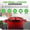 image:imageNutriChef Dutch Oven Cast Iron Pot  Bread Baking Mould 5L with Lid Enamel Bread Baking Pot Even Heat Casserole Pot for Bread amp Roasting Suitable for Induction Red