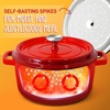 image:imageNutriChef Dutch Oven Cast Iron Pot  Bread Baking Mould 5L with Lid Enamel Bread Baking Pot Even Heat Casserole Pot for Bread amp Roasting Suitable for Induction Red