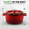 image:imageNutriChef Dutch Oven Cast Iron Pot  Bread Baking Mould 5L with Lid Enamel Bread Baking Pot Even Heat Casserole Pot for Bread amp Roasting Suitable for Induction Red