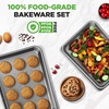 image:imageNutriChef Baking Tray Set of 2  NonStick 40 x 28 cm amp 355 x 246 cm Grey PFOAFree Oven Safe up to 232 C Stackable Dishwasher Safe Ideal for Meal Prep amp Casseroles