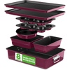 image:imageNutriChef NonStick Bakeware Set 8Piece Stackable OvenSafe Baking Trays Cookie Sheet Loaf Muffin Pizza Round Square Cake Pans SpaceSaving Kitchen BakewarePurple