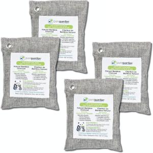 imagePureGuardian CB200 Bamboo Charcoal Air Purifying Bag EcoFriendly Naturally Absorbs Odors Excess Moisture and Pollutants 200g GrayCB2004PK