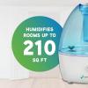 imagePure Guardian H910BL Ultrasonic Cool Mist Humidifier 14 Hrs Run Time 210 Sq Ft Coverage Small Rooms Quiet Filter Free